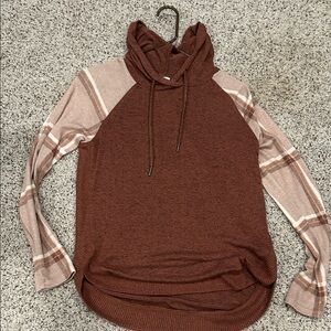 Maurices Brown and Tan Cowl Neck Sweater